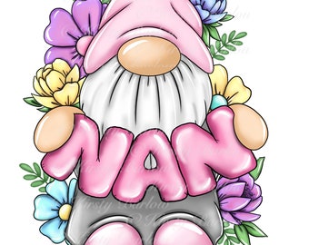 Nan Mother’s Day gonk gnome png clip art design for sublimation and printing