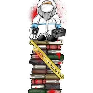 CSI crime scene investigation gnome gonk bookmark design png clip art file for sublimation