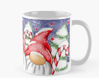 Christmas gnome gonk mug wrap red candy cane clip art png file for sublimation