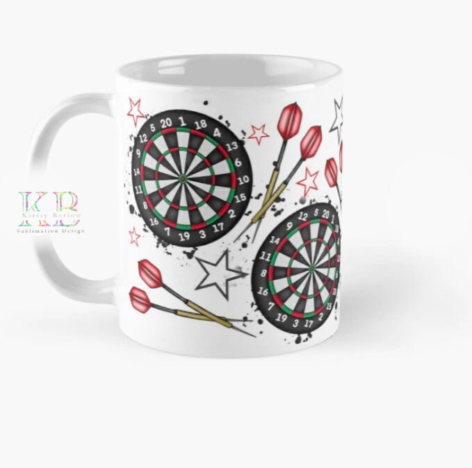 Darts player mug wrap sublimation design clipart png instant download darts gift team