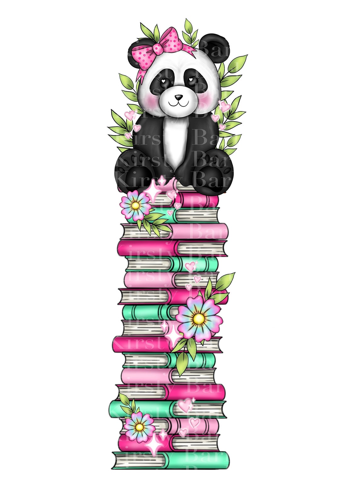 Cute Panda Bookmark Reading Reader Sublimation Design Clipart Png ...