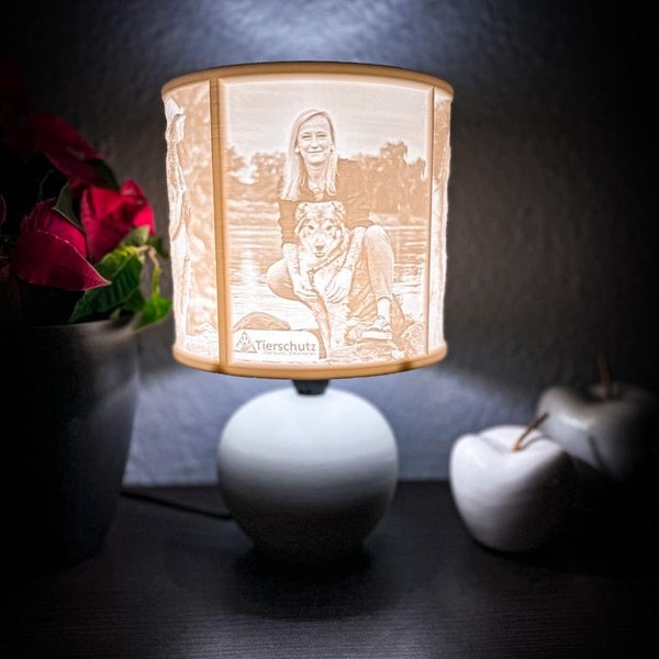 Personalisierte Litophane Lampe | Lichtbild | Erinnerungsgeschenk I Nachttischlampe | 3D Druck | Lampe mit Bilder | Muttertag | Erinnerung |