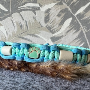 EM Ceramic Tick Repellent Paracord Necklace | Mint - Blue | Dog Necklace | Tick Protection | Anti-Tick Collar | EM Ceramic Collar | EM Pides