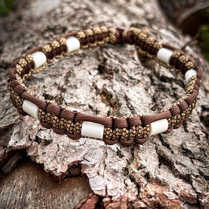 EM ceramic tick repellent necklace made of paracord, made to measure I Beige / Brown I Tick protection I Anti-tick collar I EM ceramic collar I EM Pides