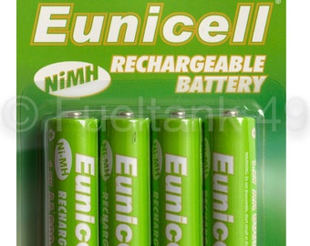 AA Rechargeable Batteries 600mAh 1.2v Ni-MH Solar Light Cordless Phone Eunicell Pack Of 4 Batteries