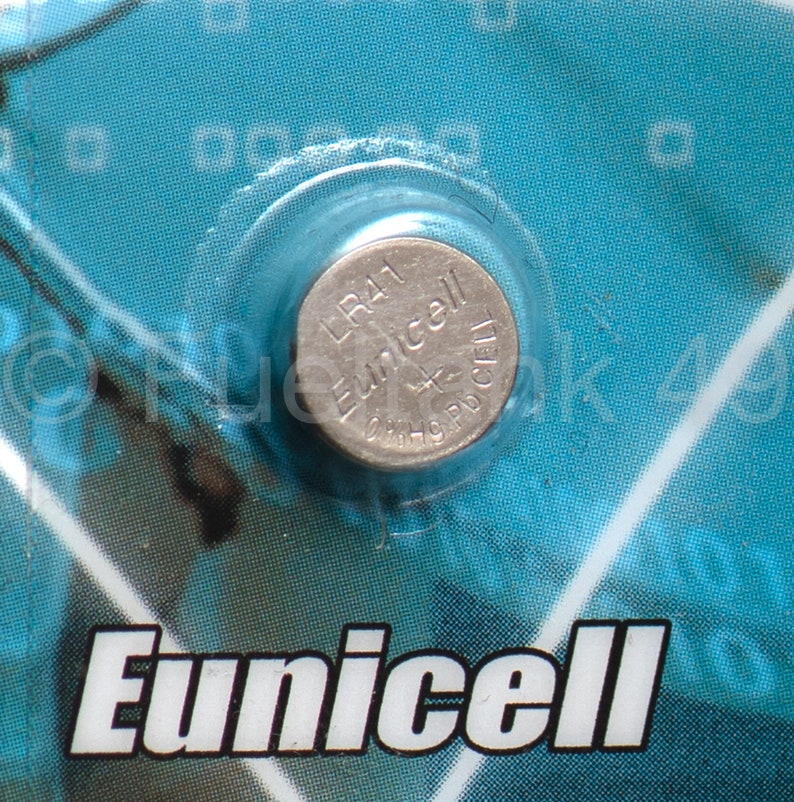 10 x AG3, G3A, LR736, LR41, L736, GP192, V36A Eunicell 1.5v Coin Button Batteries 1 Card Of 10 Batteries image 2