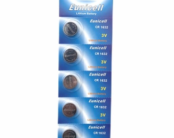 5 x CR1632 3v Battery Lithium Coin Cell Button DL1632 1632 ECR1632 Batteries 1 Card Of 5 Batteries