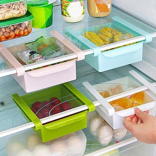 Fridge organisers with labels