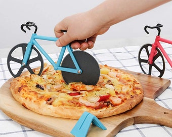 Pizza Cutter Stainless, Steel Bicycle Shape Wheel Bike Roller Pizza Chopper Slicer Pizza Cutting tools