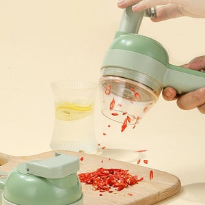 4 in 1 Electric Kitchen Chopper Garlic Masher Meat Grinder Mini Food Garlic Vegetable Crusher Slicer Rechargeable Food Processor