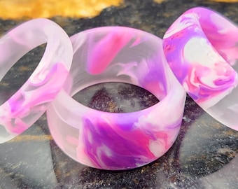 Pink UV Reactive Ring | Glows Under Black Light | Handmade Rave Jewelry | Festival Accessories | Neon Ring | Unique Gift for Raver
