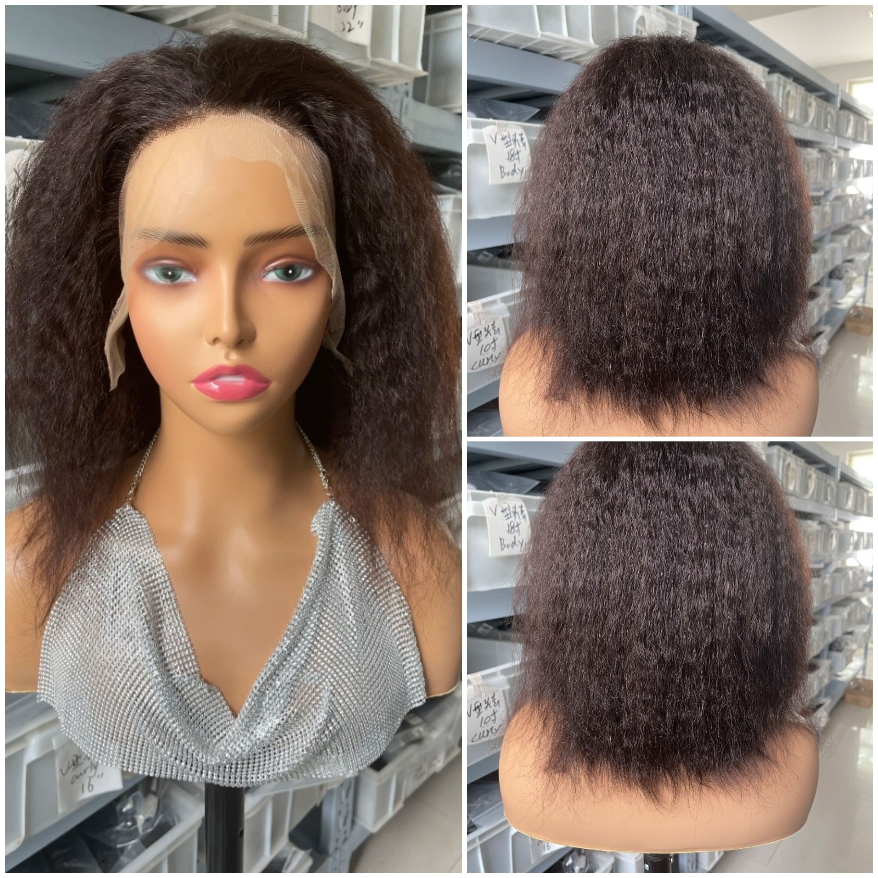 Kinky Straight Full Lace Wig Etsy Canada