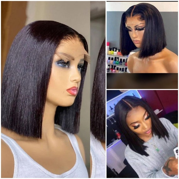 Brazilian straight human hair wig 4x4/13x4 Lace Wig Short Bob Brazilian Straight Human Hair  main image 4