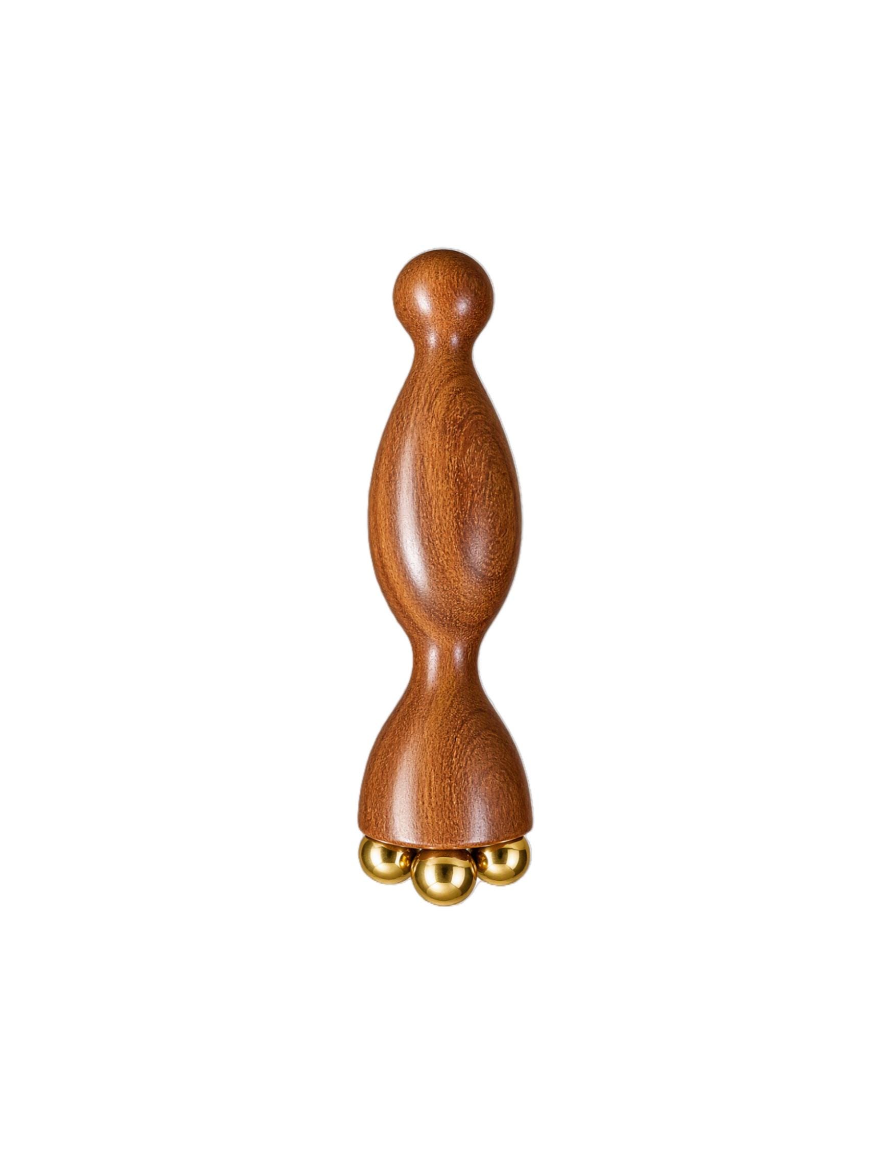 Mini Sandalwood Eye Massage Tool: Pocket-Sized Bronze Acupressure