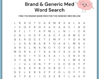 Top 100 geneesmiddelen* Woordzoeker medicijnen* Spellen voor apotheek, verpleegkunde, medisch, instructeurs*Apotheekweek*Merk/algemeen zoeken naar medicijnen - Apotheekschool