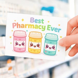 Apotheken Woche Geschenkanhänger - Kawaii Pill Flasche Wertschätzung (Digital)