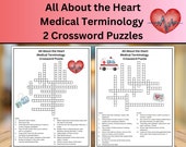 Heart Medical Terminology Crossword Puzzles: Classroom Game (Digital Download)
