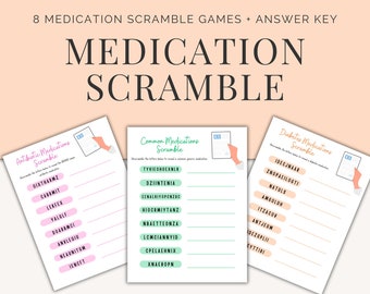Medication Scramble Games: Pharmacy & Nurse Week Activity (Digital Download)