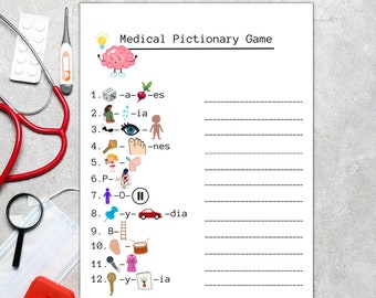 Medical Emoji Pictionary Game: Fun for Nurses, Medical School, Hospital, Pharmacy, Classrooms, Work Party Activity
