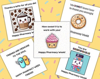 Grappige cadeaulabels voor de Week van de Apotheker, bedankkaartjes voor medewerkers (digitale download)