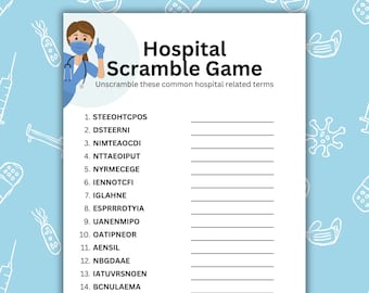 Hospital Scramble Game: Fun Work/Party Activity (PDF Download)