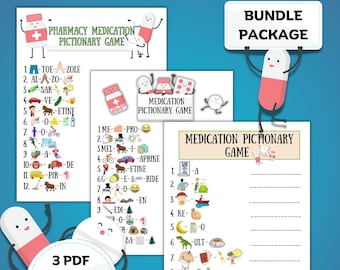 Pharmacy Week Game, Medication Pictionary Game, Pharmacy Tech Game, Pharmacist Activity, Pharmacy Team Printable, Digital Download