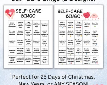 Self-Care Bingo Game: 2 Designs (PDF Download)