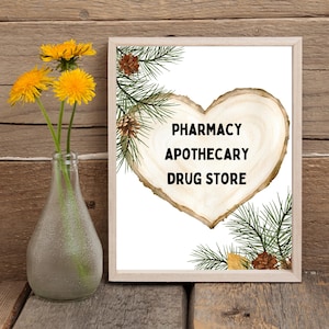 Pharmacy/Apothecary/Drug Store Autumn Watercolor Wall Art*Pharmacy Decor, Wall Art, Cards, Gift Tags, Pharmacy Week