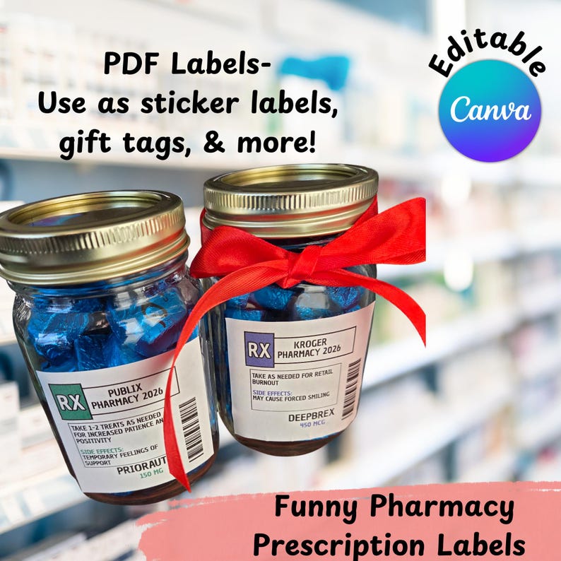 Fun Rx Label Funny Pharmacy Prescription Labels – Pharmacy Tech & Pharmacist Gift ...