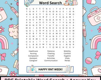 Woordzoekspel RNT Week: appreciatie voor revalidatieverpleegster (pdf-download)