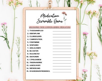 Medication Scramble Game: Pharmacy & Medical Vocabulary (Digital Download)