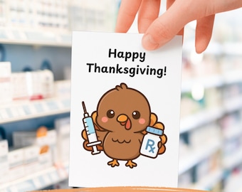 Healthcare Thanksgiving Gift Tags Printable – Kawaii Turkey Medical Appreciation Cards, Pharmacy, Nurse, Doctor Thank You Tags