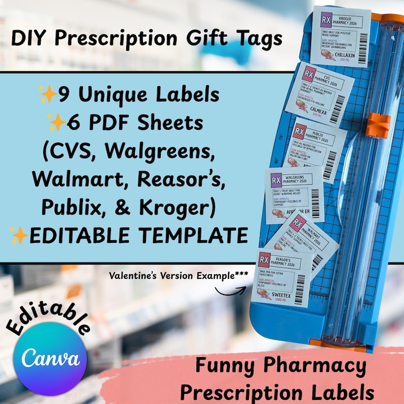 Funny Printable Rx Labels Funny Pharmacy Prescription Labels – Pharmacy Tech & Pharmacist Gift ...