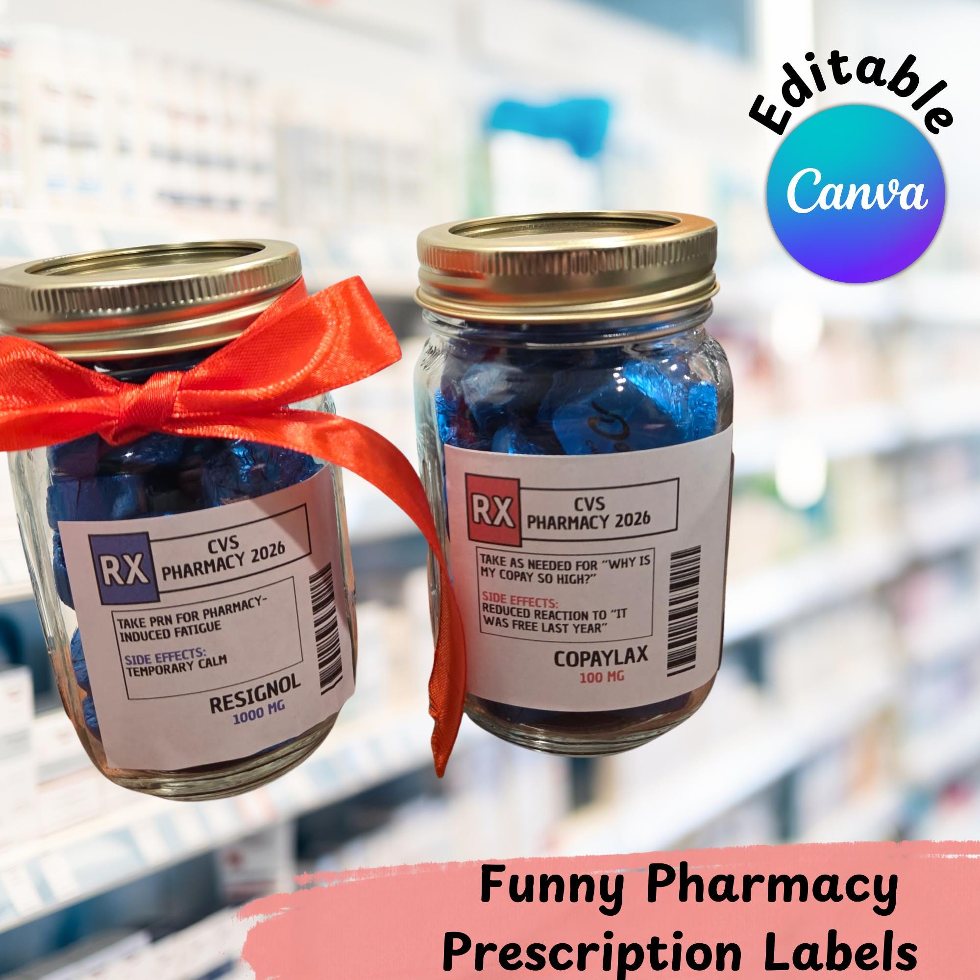 Fun Rx Label Funny Pharmacy Prescription Labels – Pharmacy Tech & Pharmacist Gift ...