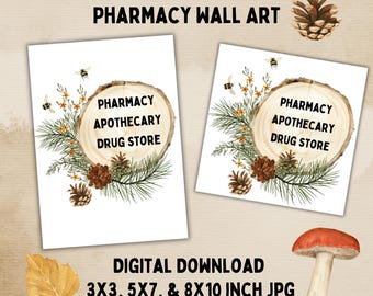 Aquarelkunst herfstapotheek: apothekersdecor (digitale download)