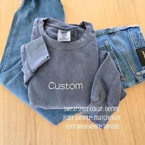 Comfort Colors Custom Bordado Moletom-Totalmente Personalizável-Suéter Personalizado-Tingido em Vestuário
