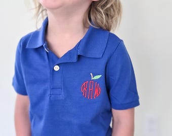 Polo para niño - Polo con monograma para niño pequeño - Polo personalizado - Regalo con monograma para niño pequeño - Polo para niño