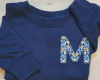 Custom Embroidered Toddler Sweatshirt-Toddler Neutral Sweaters-Embroidery name-Personalized Kid Sweater-Train Embroidery-Monogram Sweater