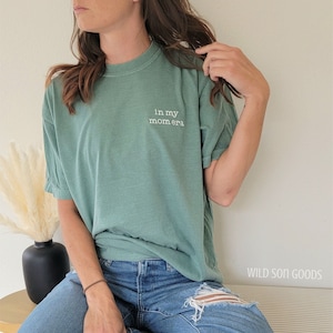 À mon époque, t-shirt personnalisé aux couleurs du confort, t-shirt teint en pièce, brodé personnalisé, doux, haute qualité, maman, grand-mère, cadeau pour elle