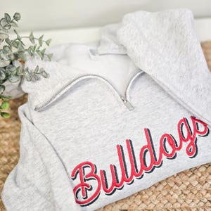 Custom Sports Team Quarter Zip | Embroidered Shadow Script Pullover | Personalized Team Sweatshirt | Coach Quarter Zip | Team Spirit Apparel