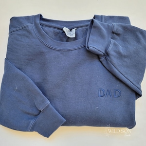Custom Dad Comfort Colors Sweatshirt-Embroidered Sweatshirt-Embroidered- Custom Embroidered-Garment Dyed Sweatshirt-Crewneck