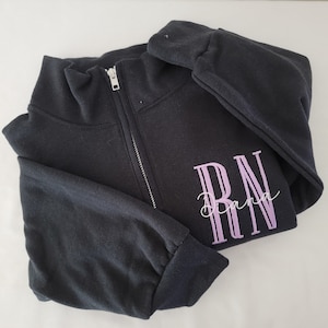 Nurse Custom Quarter Zip Sweatshirt-Jerzees Nublend Quarter Zip-Custom Embroidered-Personalized-Nursing Graduation-Nurse-RN-Gift for her image 6