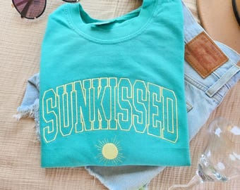 Sunshine is on my mind t shirt-Comfort Colors T shirt- Summer Tee-Sun t shirt-Wavy Design Shirt