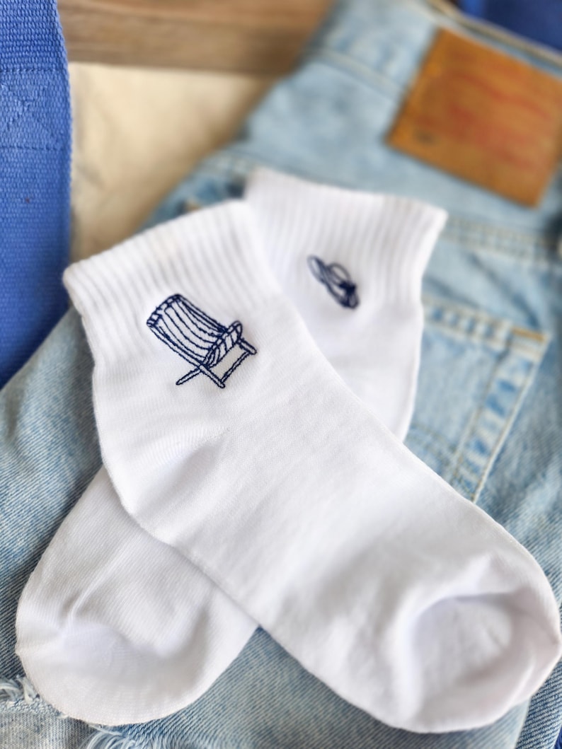 Custom Summer Icon Embroidered Socks | Coastal Aesthetic Socks | Choose ...