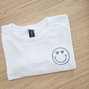 Unisex Kids Smiley Face T-Shirt-Retro Smiley Face-Lightning Bolt Smiley Face-Custom T-Shirt-Embroidered Shirt