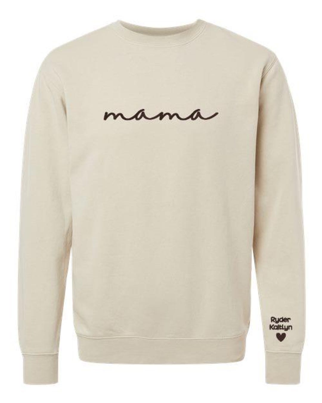 Mama Embroidered Crewneck-independent Trading Co-sleeve Embroidery