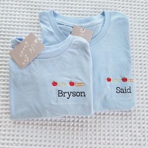 Back to School Embroidered t shirt for kids-Back to School shirt-Notebook Design-Custom-Embroidered Shirt-Back to School