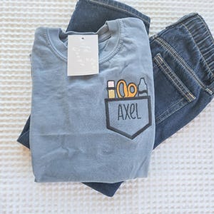 Unisex Comfort Colors Youth T Shirt-Personalized name t shirt for kids-Personalized shirt-Custom T-Shirt-Embroidered Shirt-Back to School