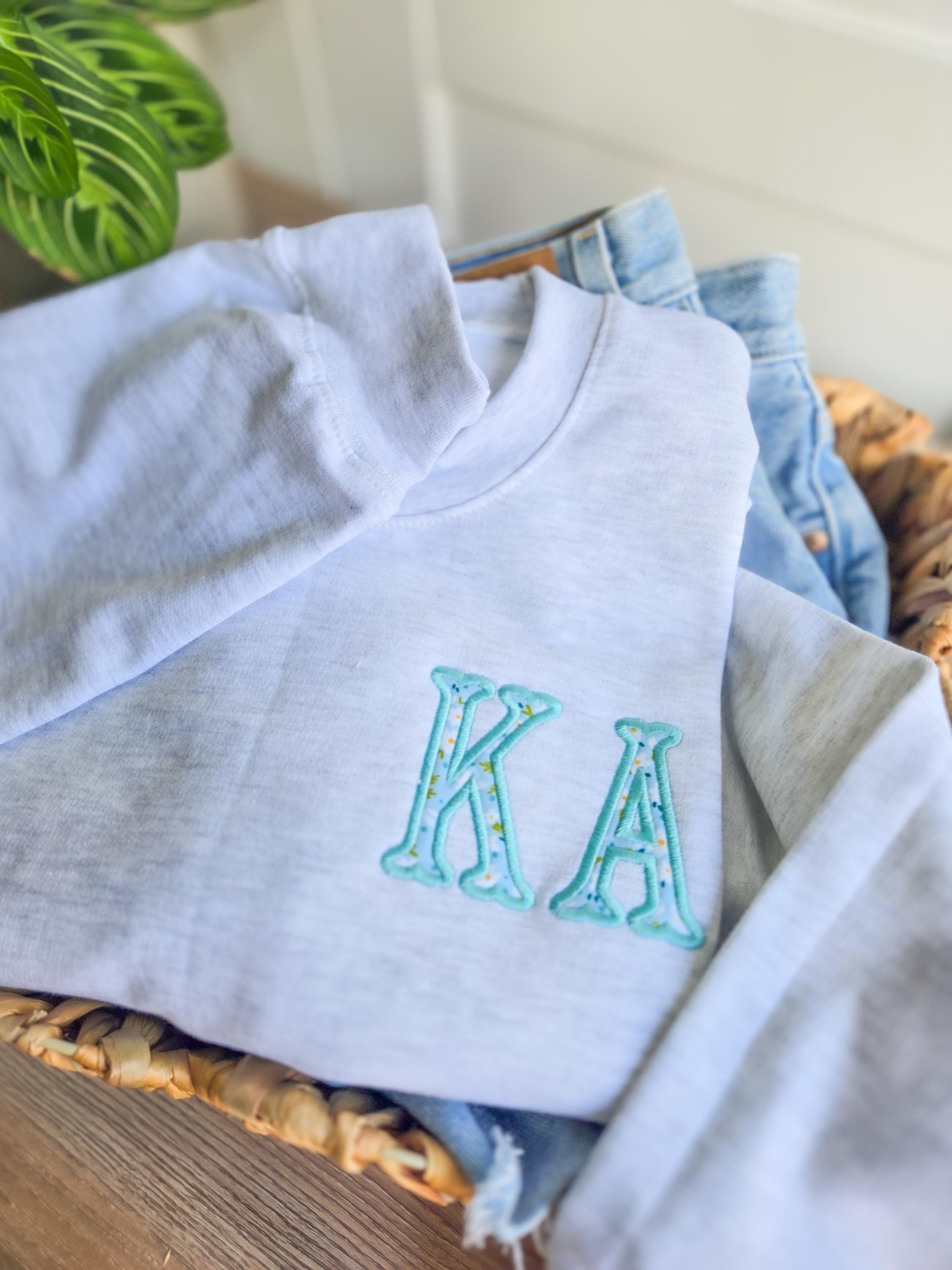 Fishtail Applique Monogram Sweatshirt | Personalized Left Chest