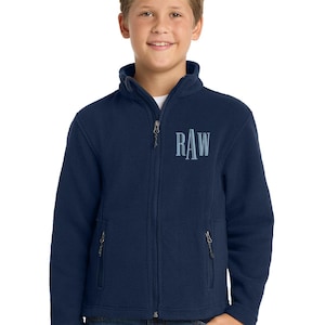 Personalized Embroidered Kids Jacket-Fleece Zipper Jacket-Embroidered Name-Kids Gift-Monogrammed Jacket-Childrens Winter Jacket
